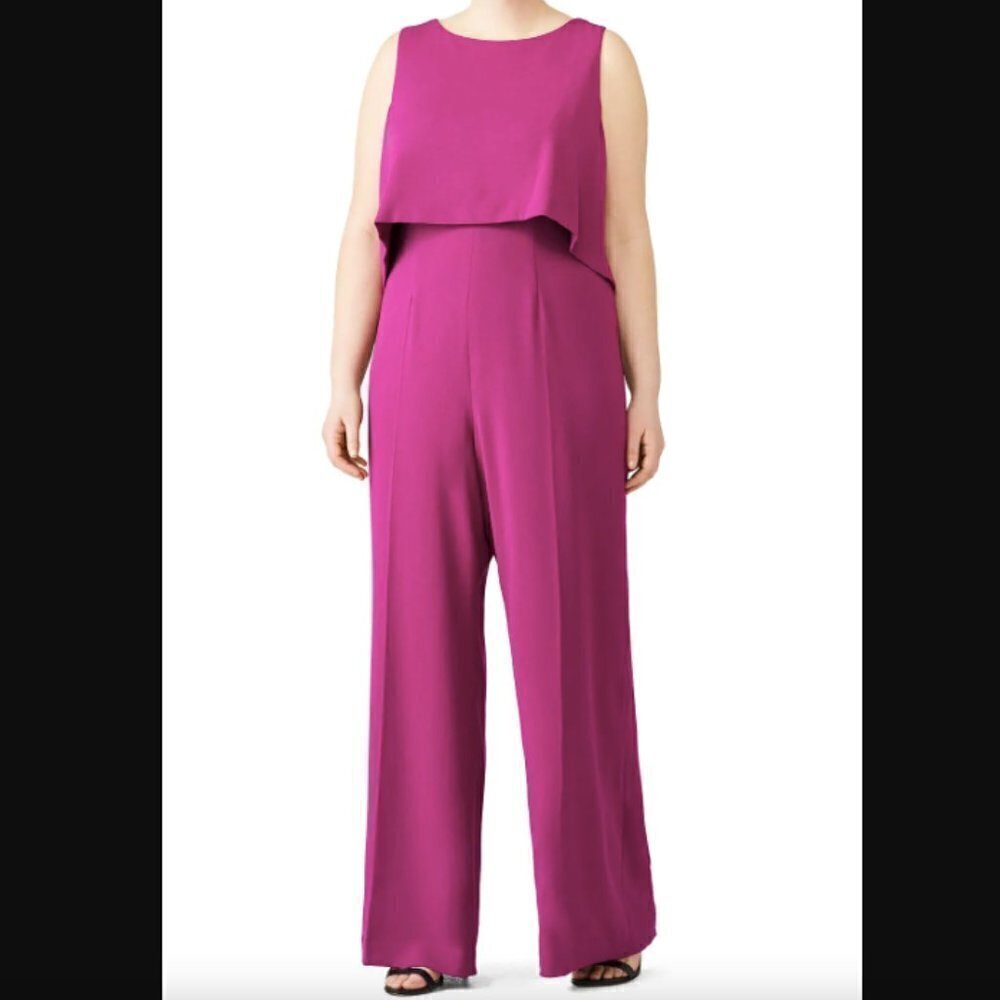 Jay Godfrey Aria Popover Jumpsuit in Purple sz 20w